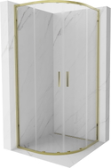 Mexen Exo cabine de douche demi-ronde coulissante 90 x 90 cm, transparente, or - 8132-090-090-50-00