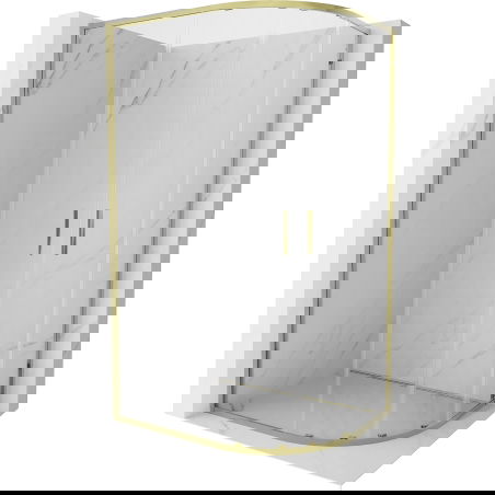 Mexen Exo cabine de douche arrondie coulissante 100 x 90 cm, transparent, or - 8132-100-090-50-00