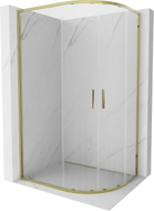Mexen Exo-S Duo cabine de douche semi-circulaire coulissante 120 x 90 cm, transparent, dorée - 8132-120-090-50-00
