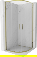 Mexen Exo cabine de douche demi-circulaire coulissante 100 x 100 cm, transparent, dorée - 8132-100-100-50-00