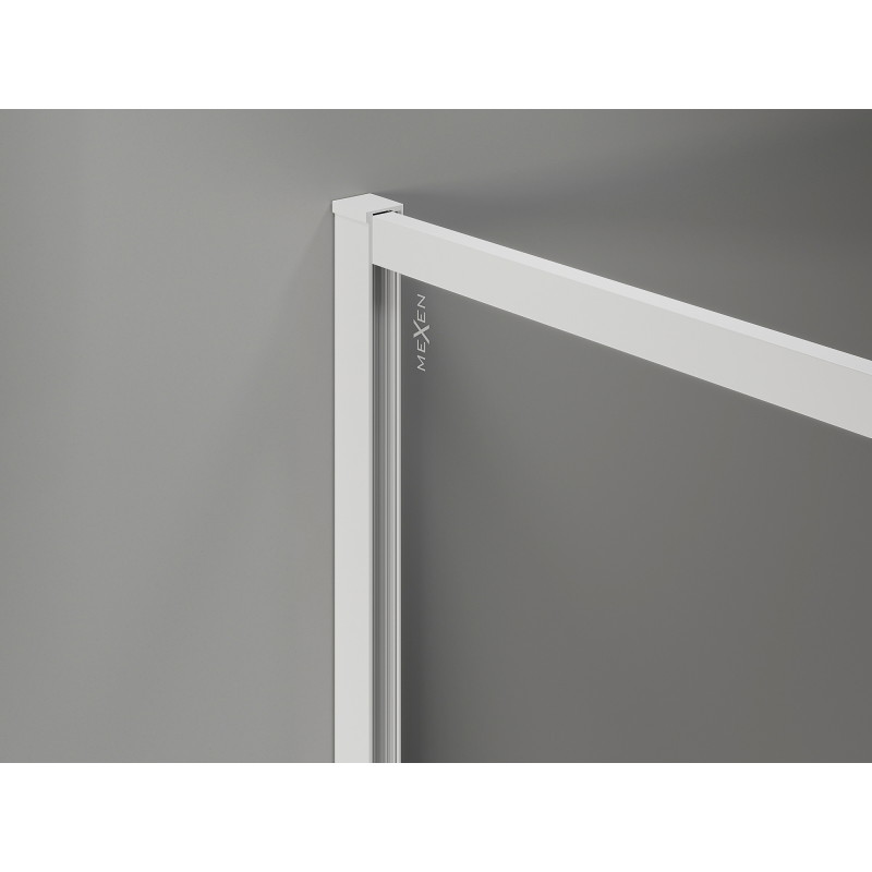 Mexen Kioto-F paroi de douche Walk-in avec cadre 75 x 202 cm, transparent 8 mm, blanc - 800-075-104-20-00