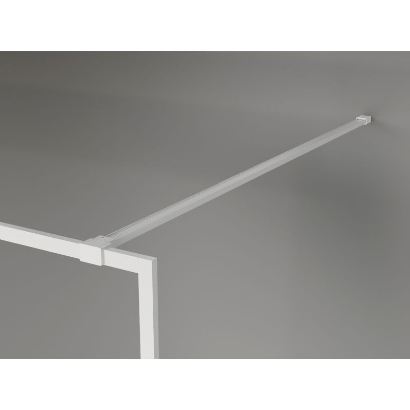 Mexen Kioto-F paroi de douche Walk-in avec cadre 130 x 202 cm, givrée 8 mm, blanc - 800-130-104-20-30