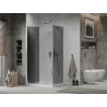 Mexen Lima cabine de douche pliante 80 x 110 cm, graphite, chrom + bac à douche plat, blanc - 856-080-110-01-40-4010