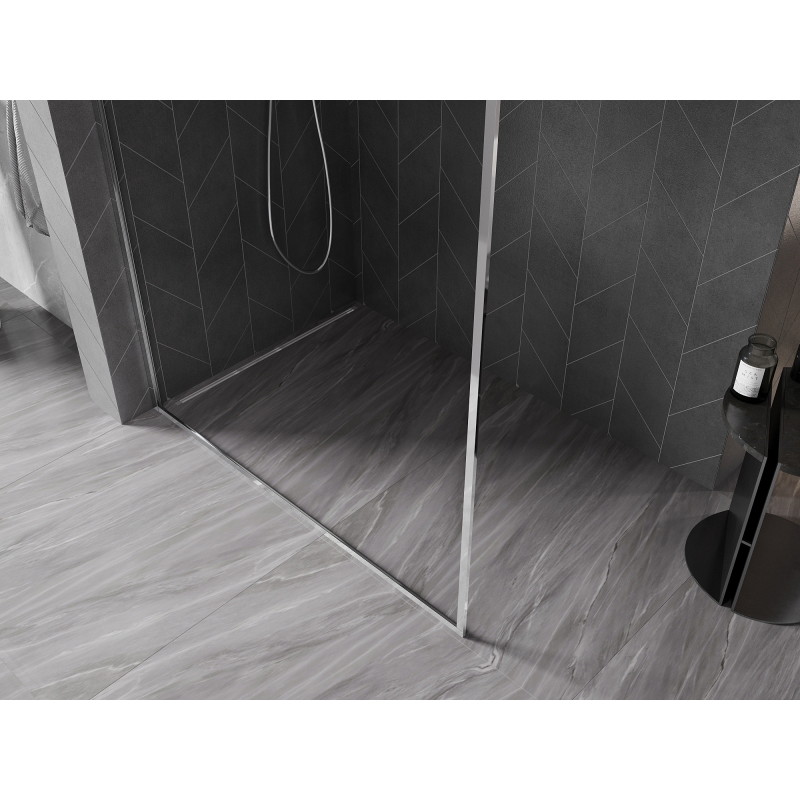 Mexen Kioto-F paroi de douche Walk-in avec cadre 115 x 202 cm, transparent 8 mm, chrome - 800-115-104-01-00