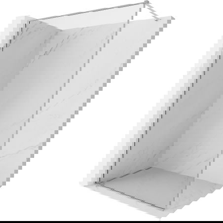 Mexen Kioto-F paroi de douche Walk-in avec cadre 130 x 202 cm, transparent 8 mm, chrome - 800-130-104-01-00