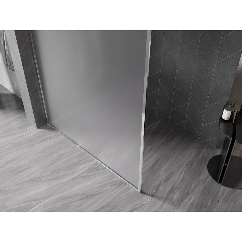 Mexen Kioto-F Paroi de Douche Walk-in avec Cadre 120 x 202 cm, Givre 8 mm, Chrome - 800-120-104-01-30