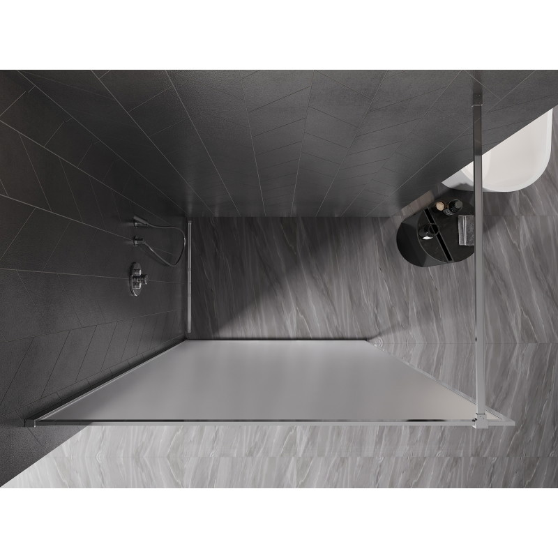 Mexen Kioto-F paroi de douche Walk-in avec cadre 140 x 202 cm, givre 8 mm, chrome - 800-140-104-01-30