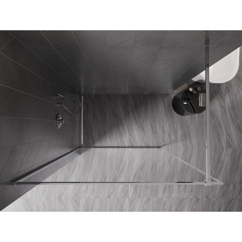 Mexen Kioto-F paroi de douche Walk-in avec cadre 170 x 202 cm, transparent 8 mm, chrome - 800-170-104-01-00