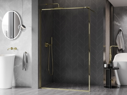 Mexen Kioto-F paroi de douche Walk-in avec cadre 110 x 202 cm, transparent 8 mm, or - 800-110-104-50-00