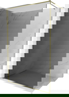 Mexen Kioto-F paroi de douche Walk-in avec cadre 130 x 202 cm, graphite 8 mm, or - 800-130-104-50-40