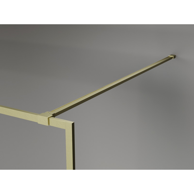 Mexen Kioto-F paroi de douche Walk-in avec cadre 50 x 202 cm, transparent 8 mm, or brossé - 800-050-104-55-00