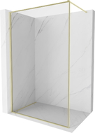 Mexen Kioto-F paroi de douche Walk-in avec cadre 100 x 202 cm, transparent 8 mm, or brossé - 800-100-104-55-00