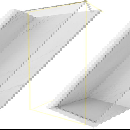 Mexen Kioto-F cloison de douche Walk-in avec cadre 110 x 202 cm, transparent 8 mm, or brossé - 800-110-104-55-00