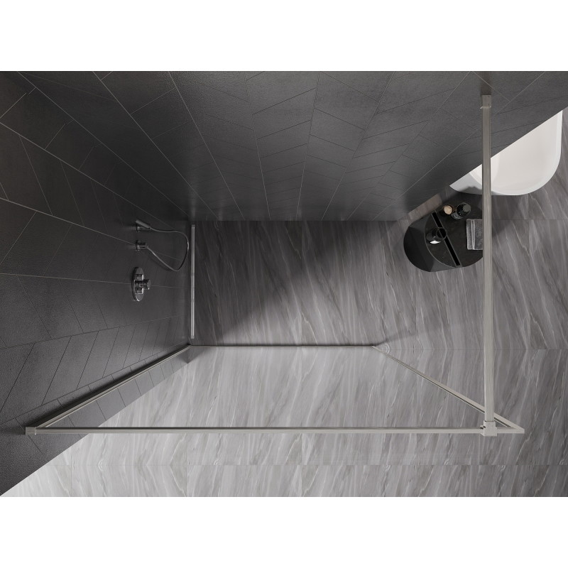 Mexen Kioto-F Paroi de douche Walk-in avec cadre 100 x 202 cm, transparent 8 mm, nickel brossé - 800-100-104-97-00