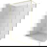 Mur de douche Mexen Kioto-F Walk-in avec cadre 135 x 202 cm, transparent 8 mm, or brossé - 800-135-104-55-00