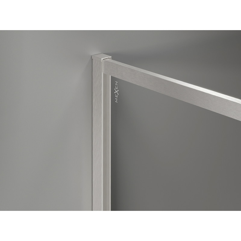 Mexen Kioto-F Paroi de douche Walk-in avec cadre 100 x 202 cm, transparent 8 mm, nickel brossé - 800-100-104-97-00
