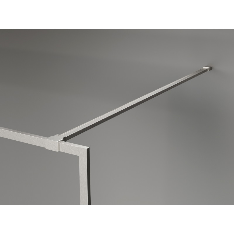Mexen Kioto-F paroi de douche Walk-in avec cadre 130 x 202 cm, transparent 8 mm, nickel brossé - 800-130-104-97-00