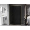 Mexen Kioto-F paroi de douche Walk-in avec cadre 80 x 202 cm, graphite 8 mm, or brossé - 800-080-104-55-40