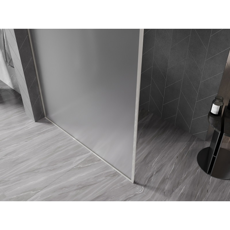 Mexen Kioto-F paroi de douche Walk-in avec cadre 100 x 202 cm, givré 8 mm, nickel brossé - 800-100-104-97-30