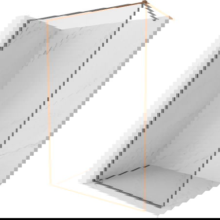 Mexen Kioto-F paroi de douche Walk-in avec cadre 95 x 202 cm, transparent 8 mm, or rose - 800-095-104-60-00