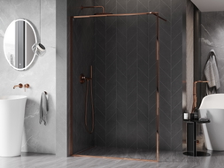Mexen Kioto-F paroi de douche Walk-in avec cadre 95 x 202 cm, transparent 8 mm, or rose - 800-095-104-60-00