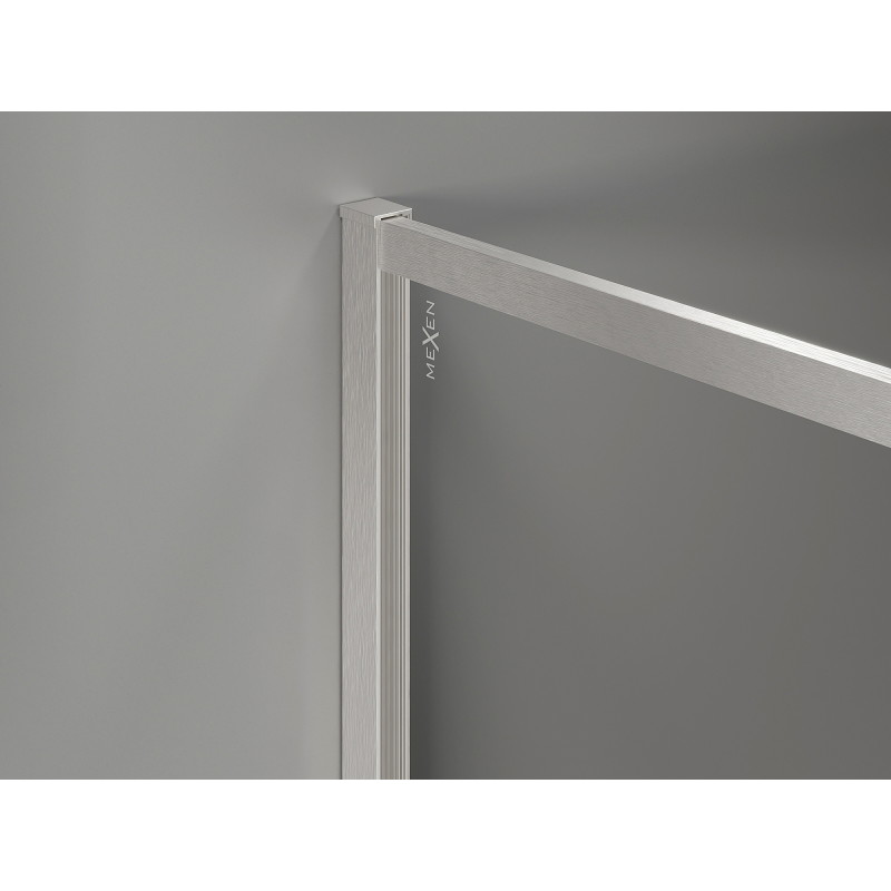 Mexen Kioto-F paroi de douche Walk-in avec cadre 80 x 202 cm, graphite 8 mm, nickel brossé - 800-080-104-97-40