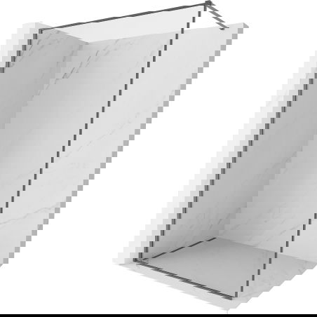 Mexen Kioto-F paroi de douche Walk-in avec cadre 65 x 202 cm, transparent 8 mm, métal canon - 800-065-104-95-00