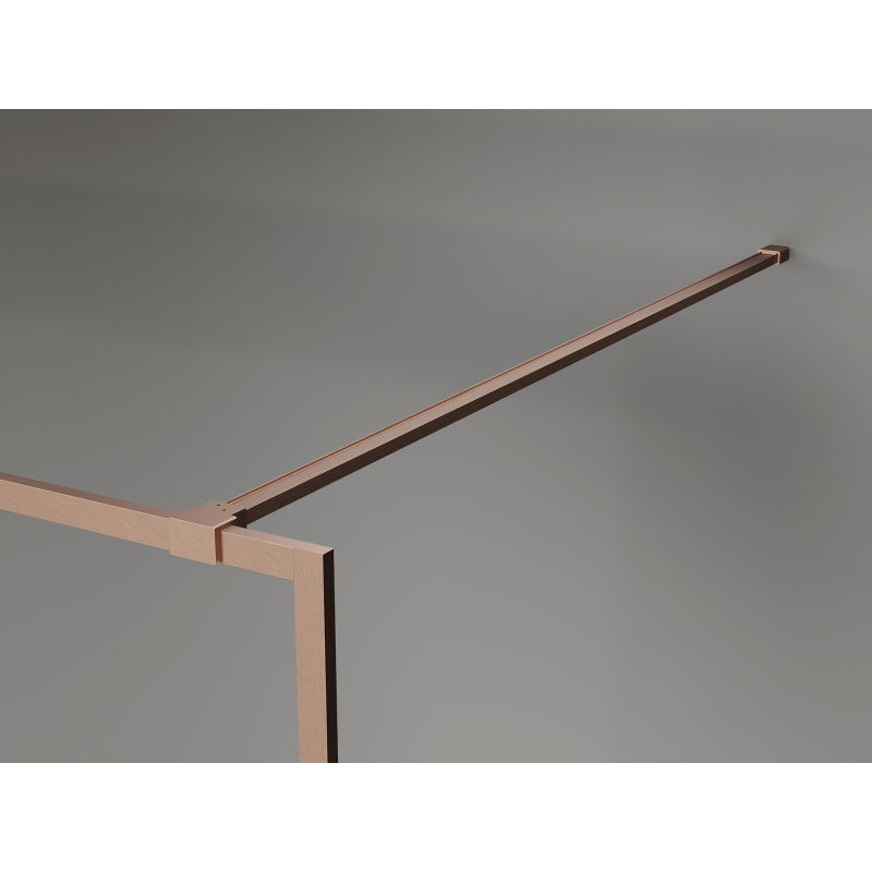 Mexen Kioto-F paroi de douche Walk-in avec cadre 115 x 202 cm, transparent 8 mm, cuivre brossé - 800-115-104-65-00