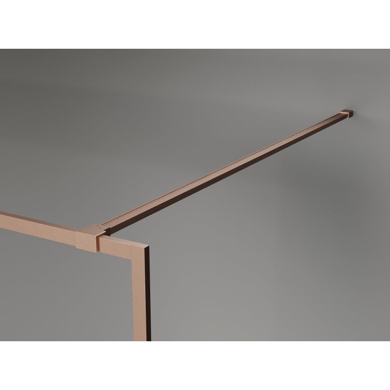 Mexen Kioto-F paroi de douche Walk-in avec cadre 120 x 202 cm, transparent 8 mm, cuivre brossé - 800-120-104-65-00