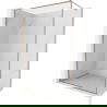 Mexen Kioto-F paroi de douche Walk-in avec cadre 140 x 202 cm, transparent 8 mm, cuivre brossé - 800-140-104-65-00