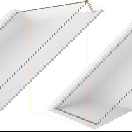 Mexen Kioto-F paroi de douche Walk-in avec cadre 90 x 202 cm, givré 8 mm, cuivre brossé - 800-090-104-65-30