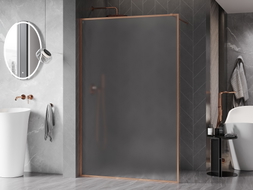 Mexen Kioto-F paroi de douche Walk-in avec cadre 110 x 202 cm, givrée 8 mm, cuivre brossé - 800-110-104-65-30