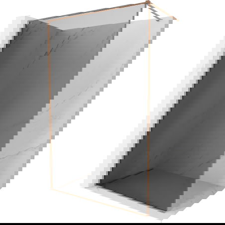 Mexen Kioto-F paroi de douche Walk-in avec cadre 80 x 202 cm, graphite 8 mm, cuivre brossé - 800-080-104-65-40