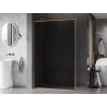 Mexen Kioto-F paroi de douche Walk-in avec cadre 140 x 202 cm, graphite 8 mm, cuivre brossé - 800-140-104-65-40