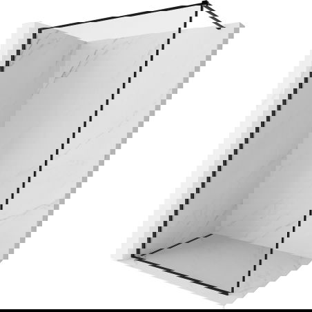 Mexen Kioto-F paroi de douche à l'italienne avec cadre 95 x 202 cm, transparent 8 mm, noir - 800-095-104-70-00