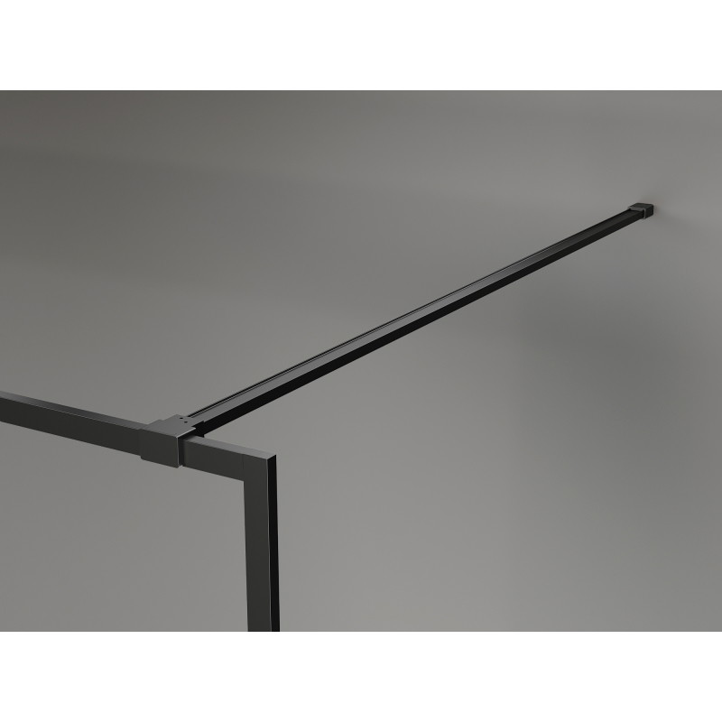 Mexen Kioto-F paroi de douche Walk-in avec cadre 70 x 202 cm, transparent 8 mm, noir - 800-070-104-70-00