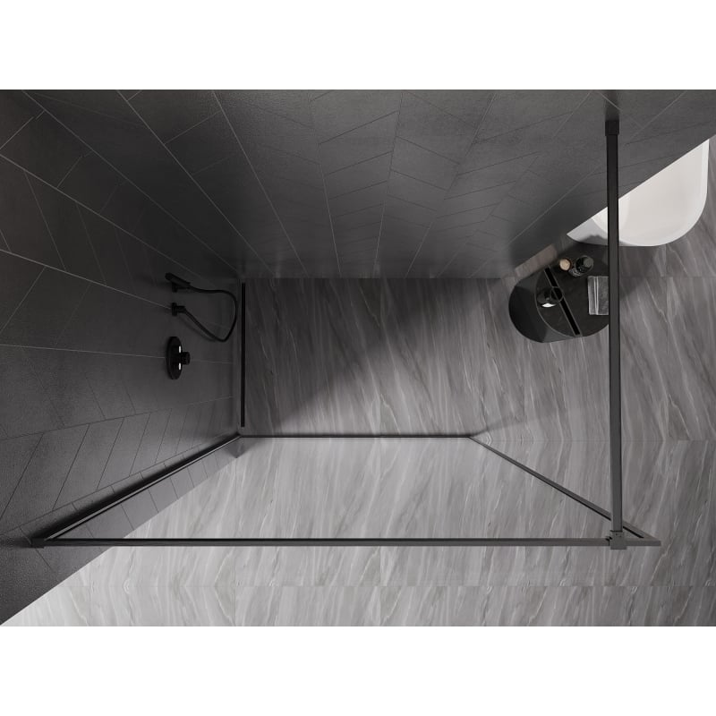 Mexen Kioto-F paroi de douche Walk-in avec cadre 110 x 202 cm, transparent 8 mm, gris canon brossé - 800-110-104-66-00