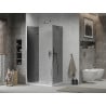 Mexen Lima cabine de douche pliante 90 x 110 cm, graphite, chrome + receveur Flat, blanc - 856-090-110-01-40-4010