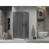 Mexen Lima cabine de douche pliante 90 x 110 cm, graphite, chrome + receveur Flat, blanc - 856-090-110-01-40-4010