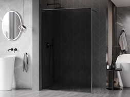 Mexen Kioto-F paroi de douche Walk-in avec cadre 80 x 202 cm, graphite 8 mm, gris canon brossé - 800-080-104-66-40