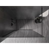 Mexen Kioto-F paroi de douche Walk-in avec cadre 130 x 202 cm, graphite 8 mm, gris canon brossé - 800-130-104-66-40