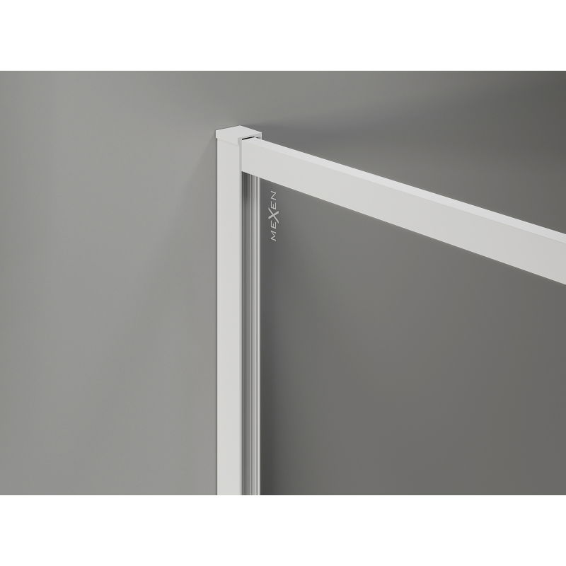 Mexen Kioto-F paroi de douche Walk-in avec cadre 145 x 110 cm, transparent 8 mm, blanc - 800-145-202-04-20-110