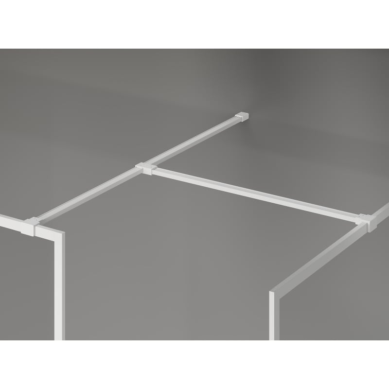 Mexen Kioto-F paroi de douche Walk-in avec cadre 145 x 120 cm, transparent 8 mm, blanc - 800-145-202-04-20-120