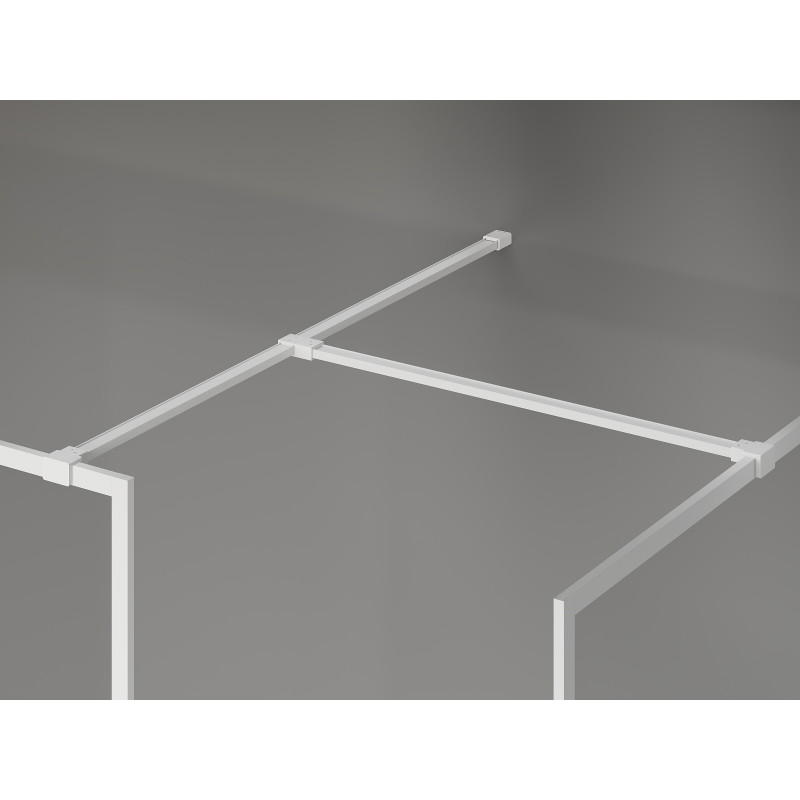 Mexen Kioto-F paroi de douche Walk-in avec cadre 140 x 115 cm, transparent 8 mm, blanc - 800-140-202-04-20-115
