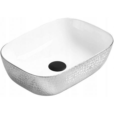Mexen Rita lavabo de comptoir 45 x 32 cm, Blanc/Argent - 21084555