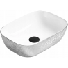 Mexen Rita lavabo de comptoir 45 x 32 cm, Blanc/Argent - 21084555