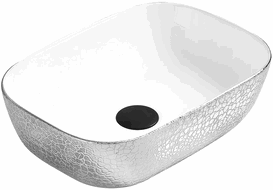 Mexen Rita lavabo de surface 45 x 32 cm, blanc/argent - 21084555