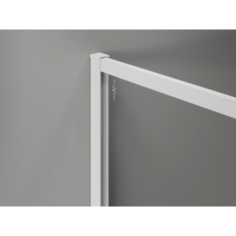 Mexen Kioto-F paroi de douche Walk-in avec cadre 145 x 120 cm, transparent 8 mm, blanc - 800-145-202-04-20-120