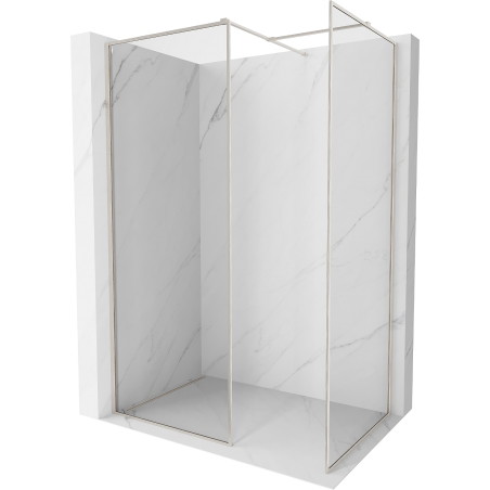 Mexen Kioto-F paroi de douche Walk-in avec cadre 110 x 95 cm, transparent 8 mm, nickel brossé - 800-110-202-04-97-095