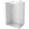 Mexen Kioto-F paroi de douche Walk-in avec cadre 110 x 95 cm, transparent 8 mm, nickel brossé - 800-110-202-04-97-095